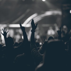 Group of people enjoying a concert