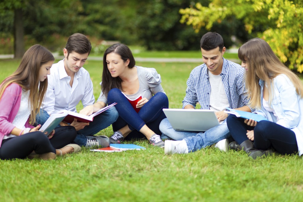 Students at the park