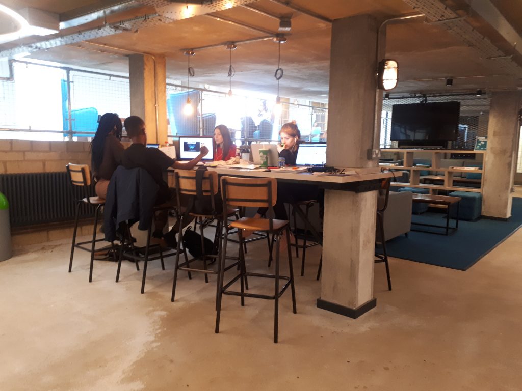 Students at Reading City Block making use of the Study Space for their Dissertation