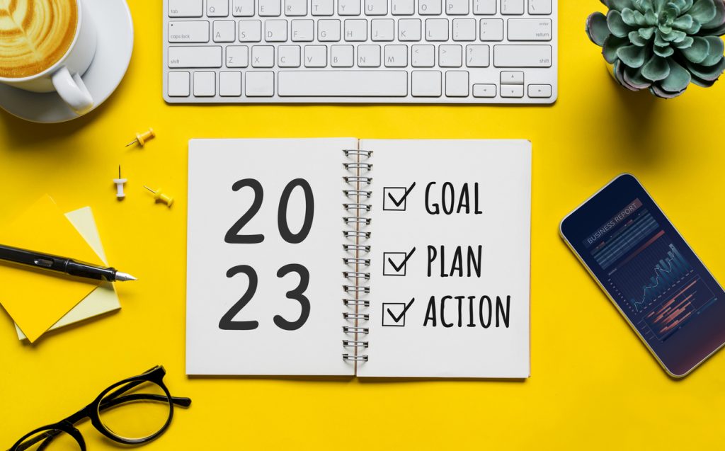 2023 goals on a diary