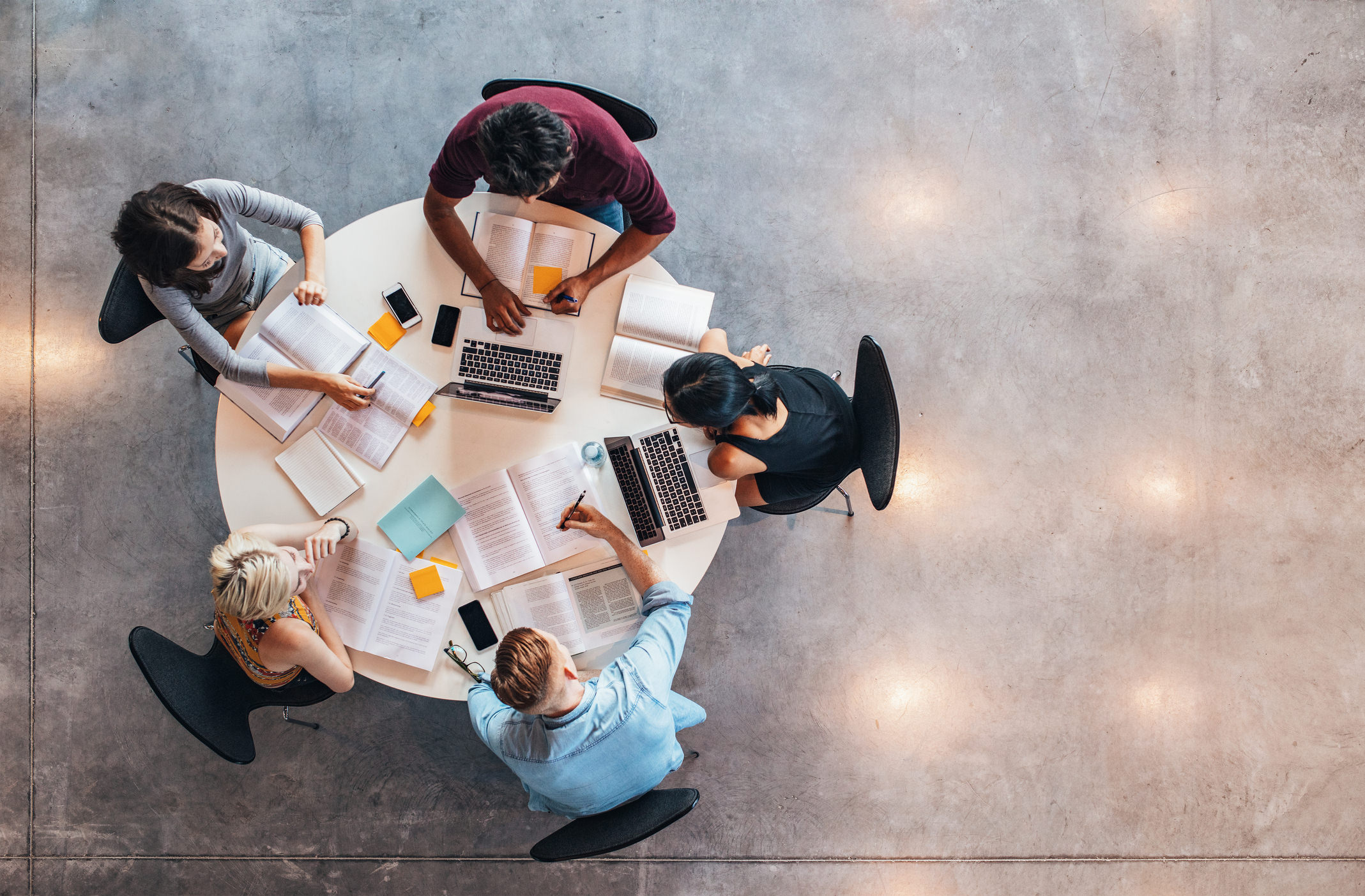 A Group of Students Studying Together