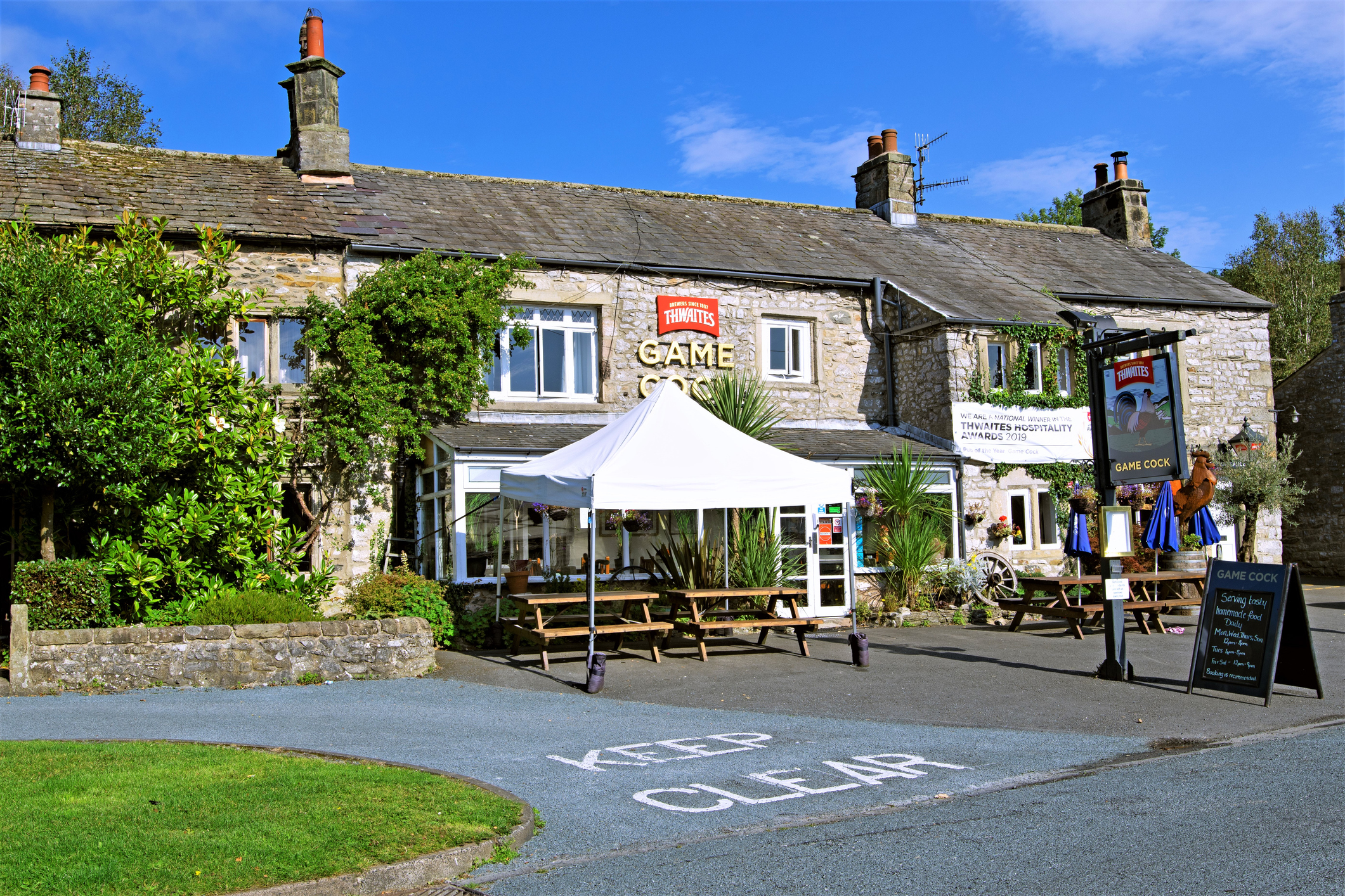 The Game Cock Inn, Austwick, Lancaster, England.