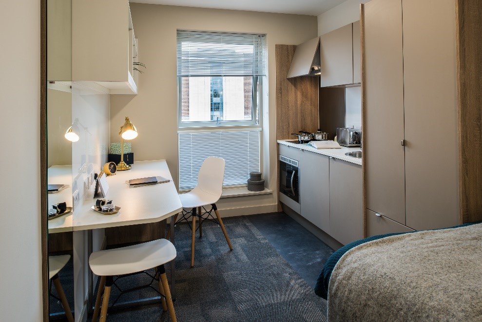 Student accommodation room with kitchen at CityBlock