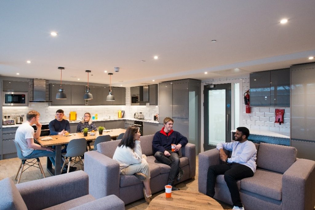 Students in CityBlock student accommodation communal space