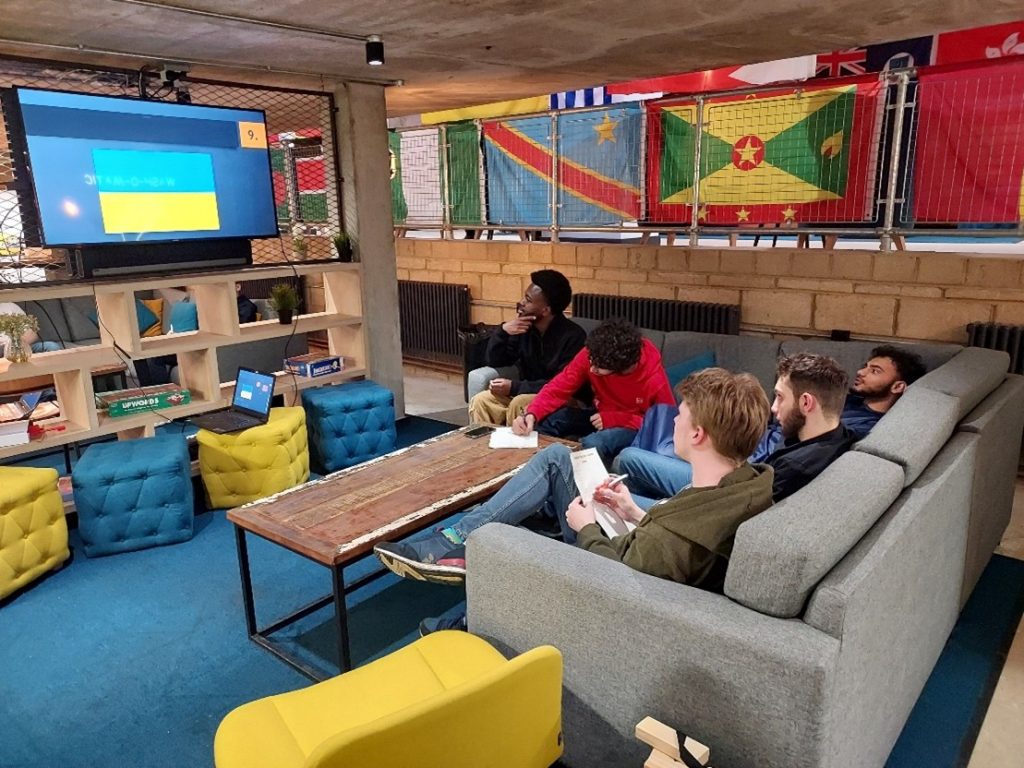 Students relaxing in communal space in CityBlock accommodation