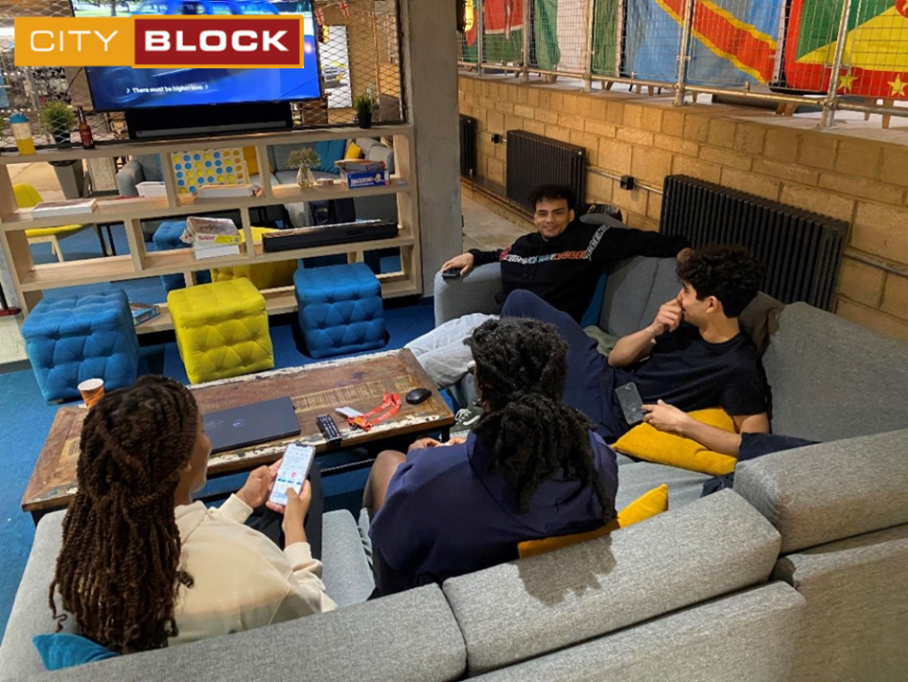 University students sitting together in a common space