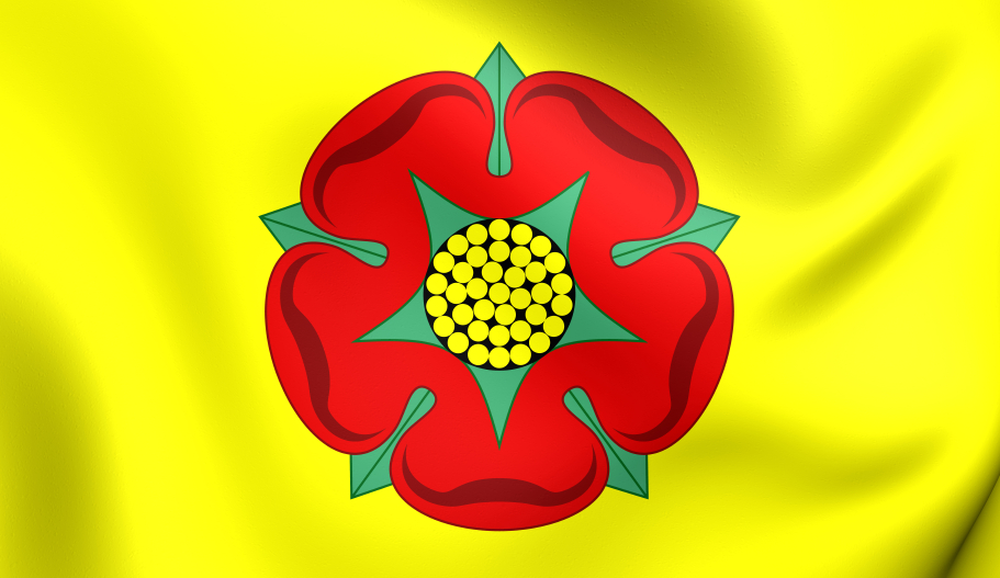 Flag of Lancashire County, England.