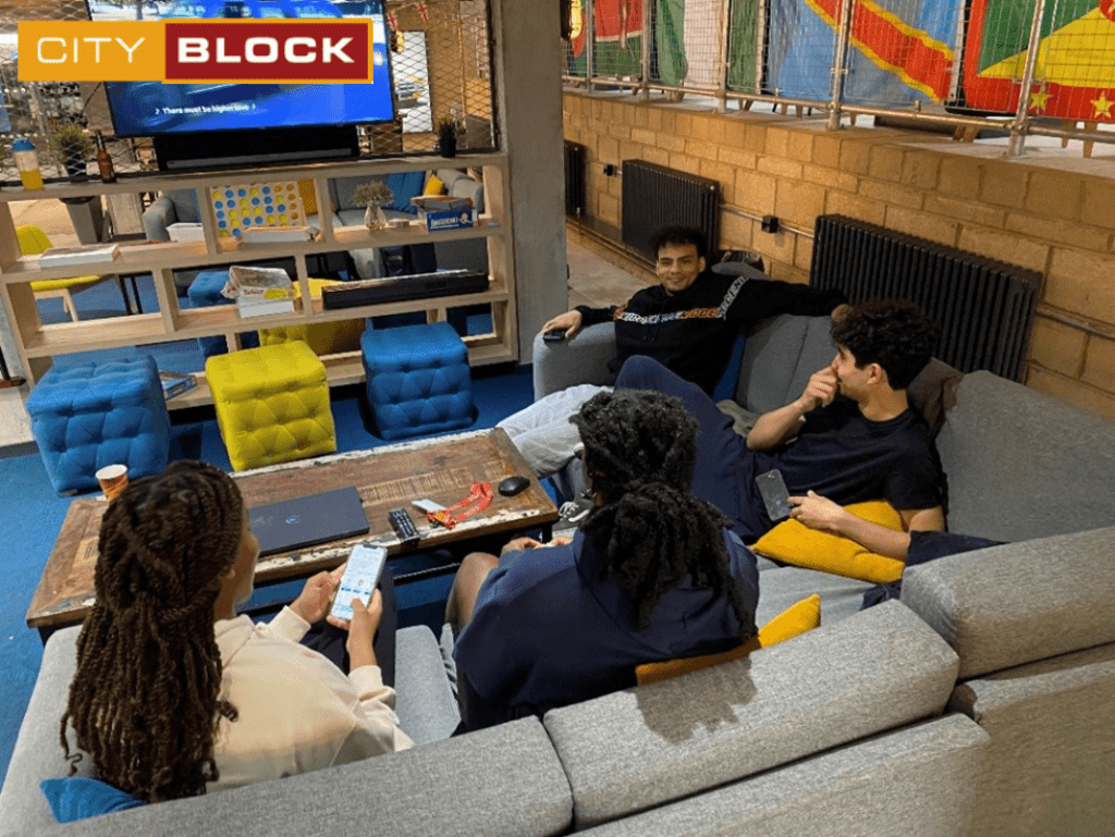 University students sitting together in a common space